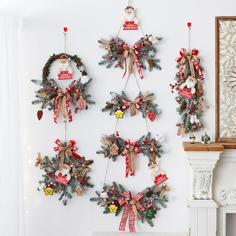 Christmas Decorations Creative Bowknot Garland Rattan