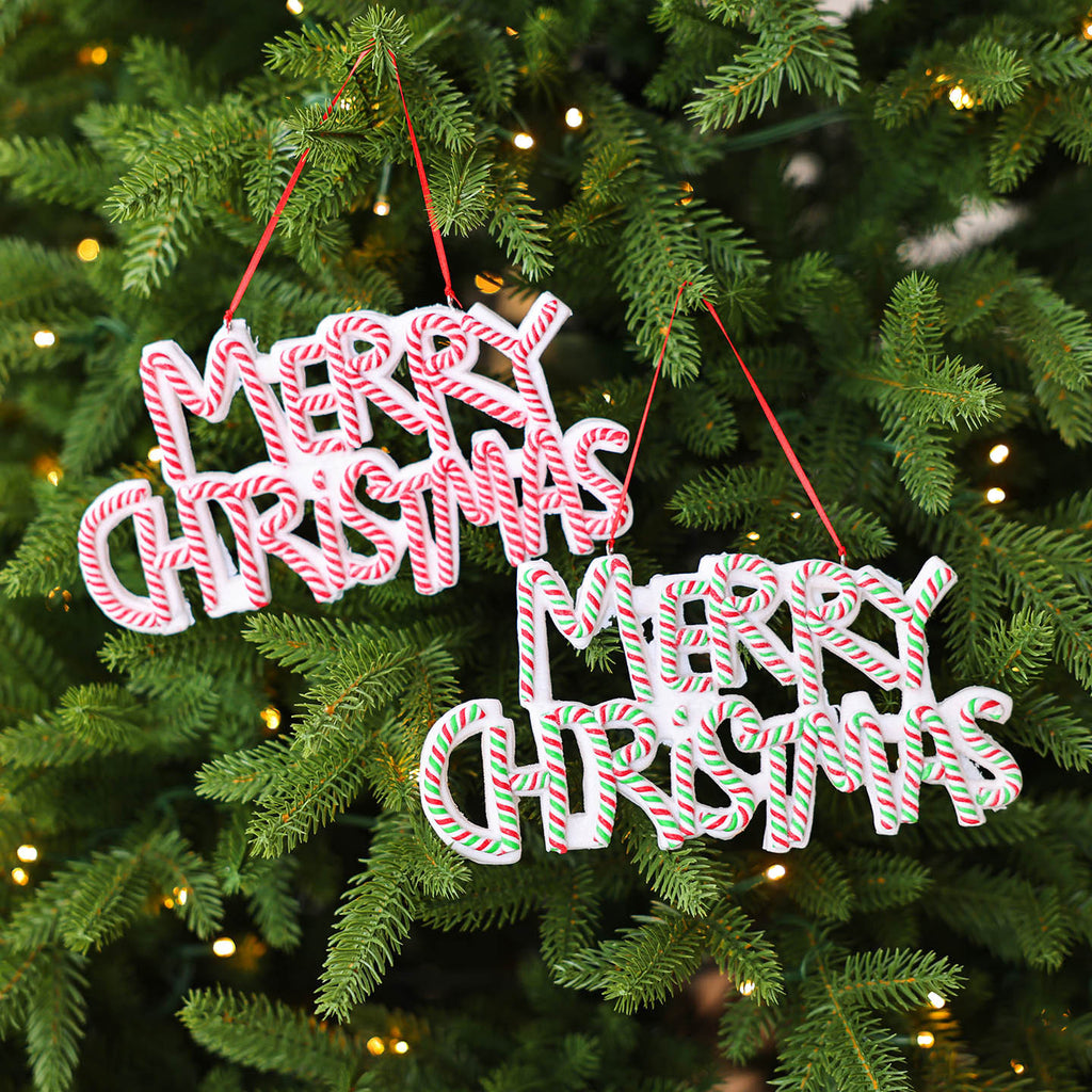 Merry Christmas Letter Plate Polymer Clay Christmas Tree Ornaments