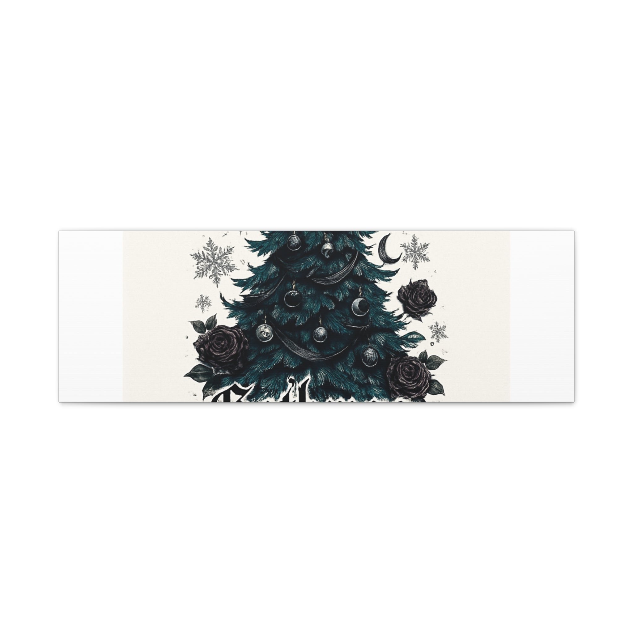 Gothmas Cheer Canvas Art — Gothic Christmas Tree Wall Decor