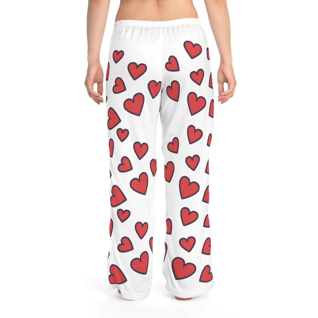 Valentine Heart Tic-Tac-Toe Women's Pajama Pants — 'Be Mine' All-Over Print