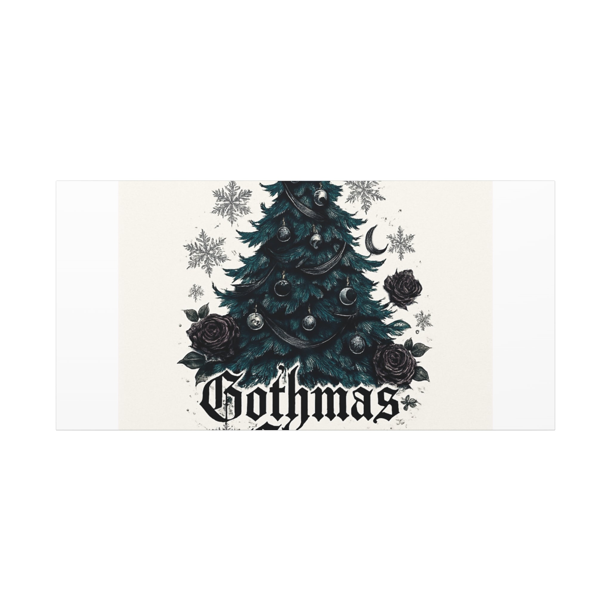 Gothmas Cheer Canvas Art — Gothic Christmas Tree Wall Decor