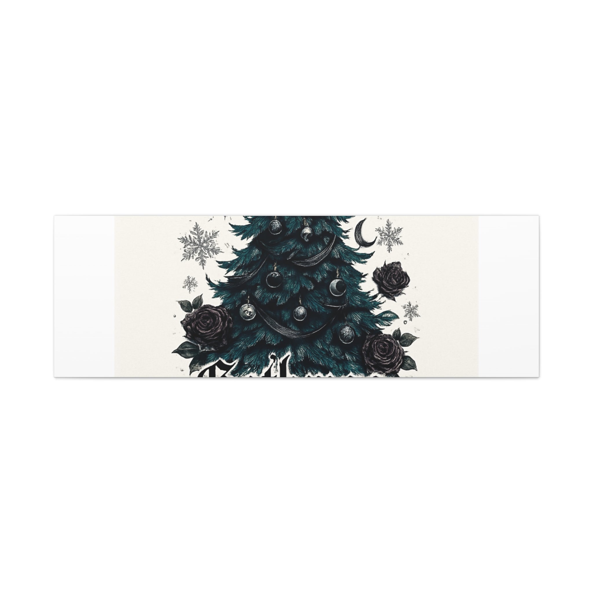 Gothmas Cheer Canvas Art — Gothic Christmas Tree Wall Decor