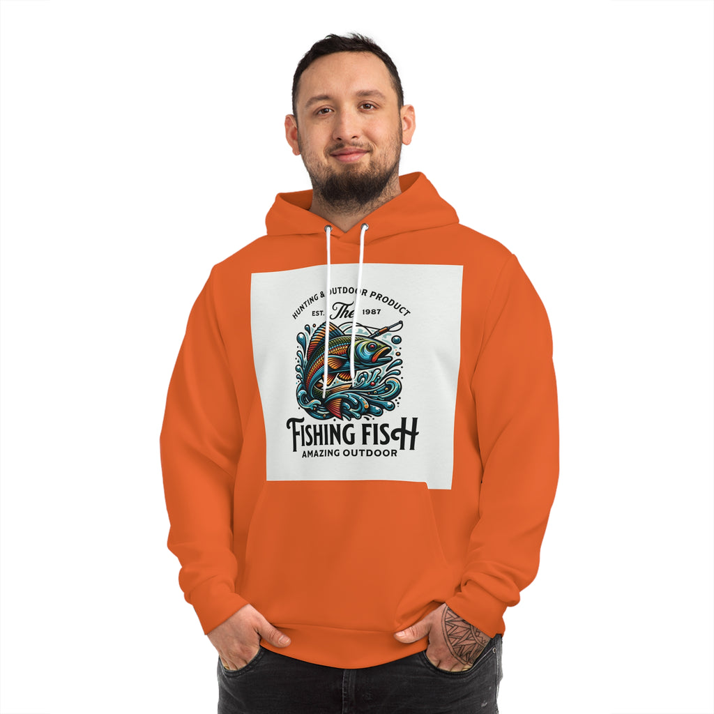 Fishing Fish Hoodie — Vintage Outdoor Angler Graphic Men Hoodie