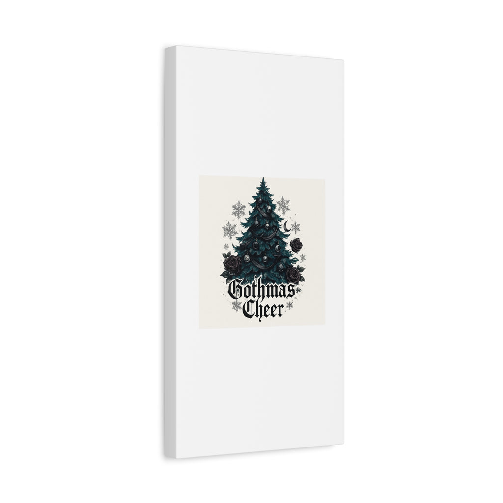 Gothmas Cheer Canvas Art — Gothic Christmas Tree Wall Decor