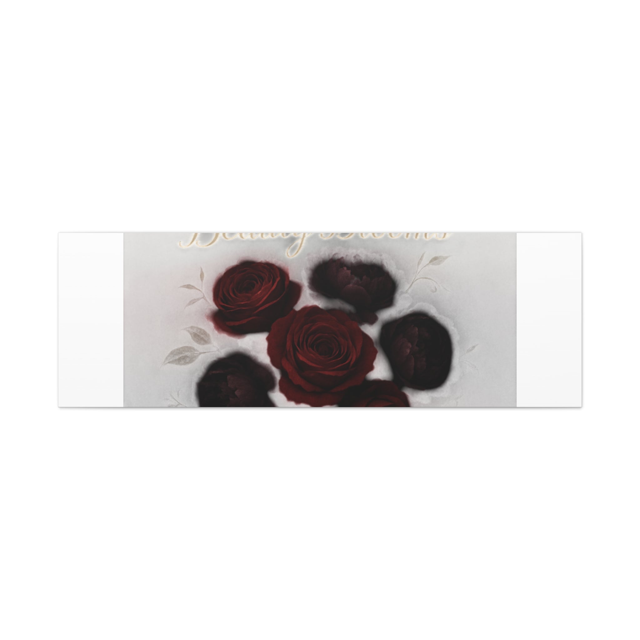Canvas Wall Art - "In Shadows, Beauty Blooms" Dark Red Roses Stretched 1.25"