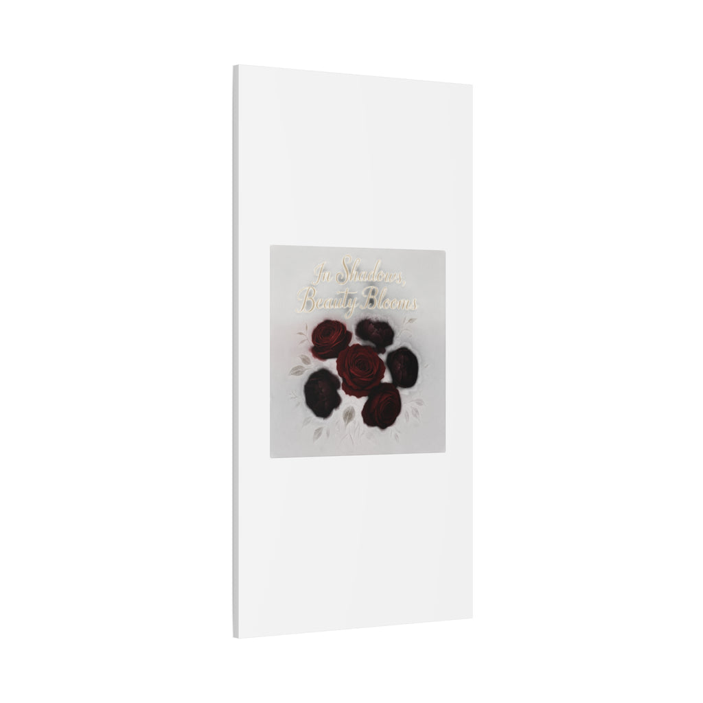 Canvas Wall Art - "In Shadows, Beauty Blooms" Dark Red Roses Stretched 1.25"