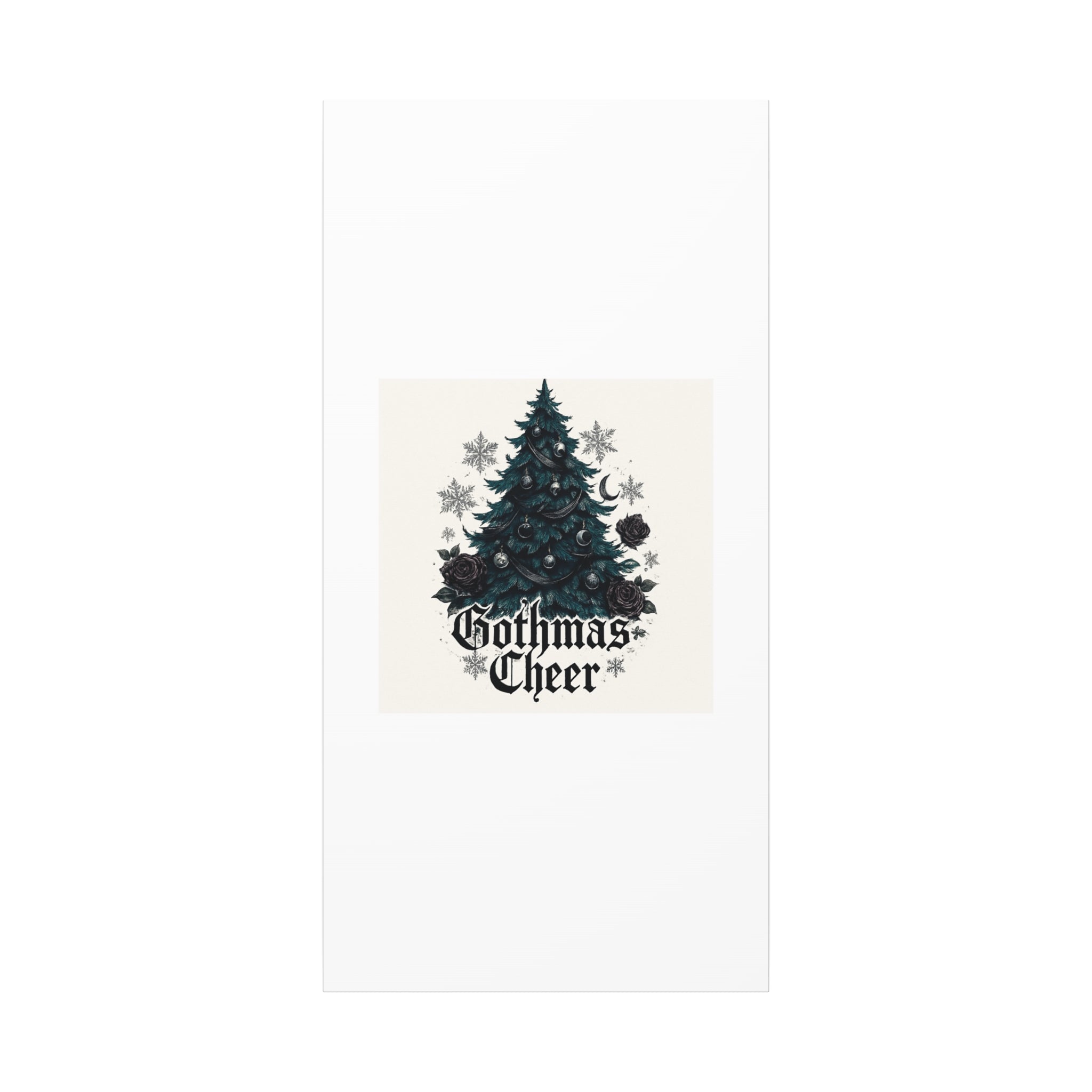 Gothmas Cheer Canvas Art — Gothic Christmas Tree Wall Decor
