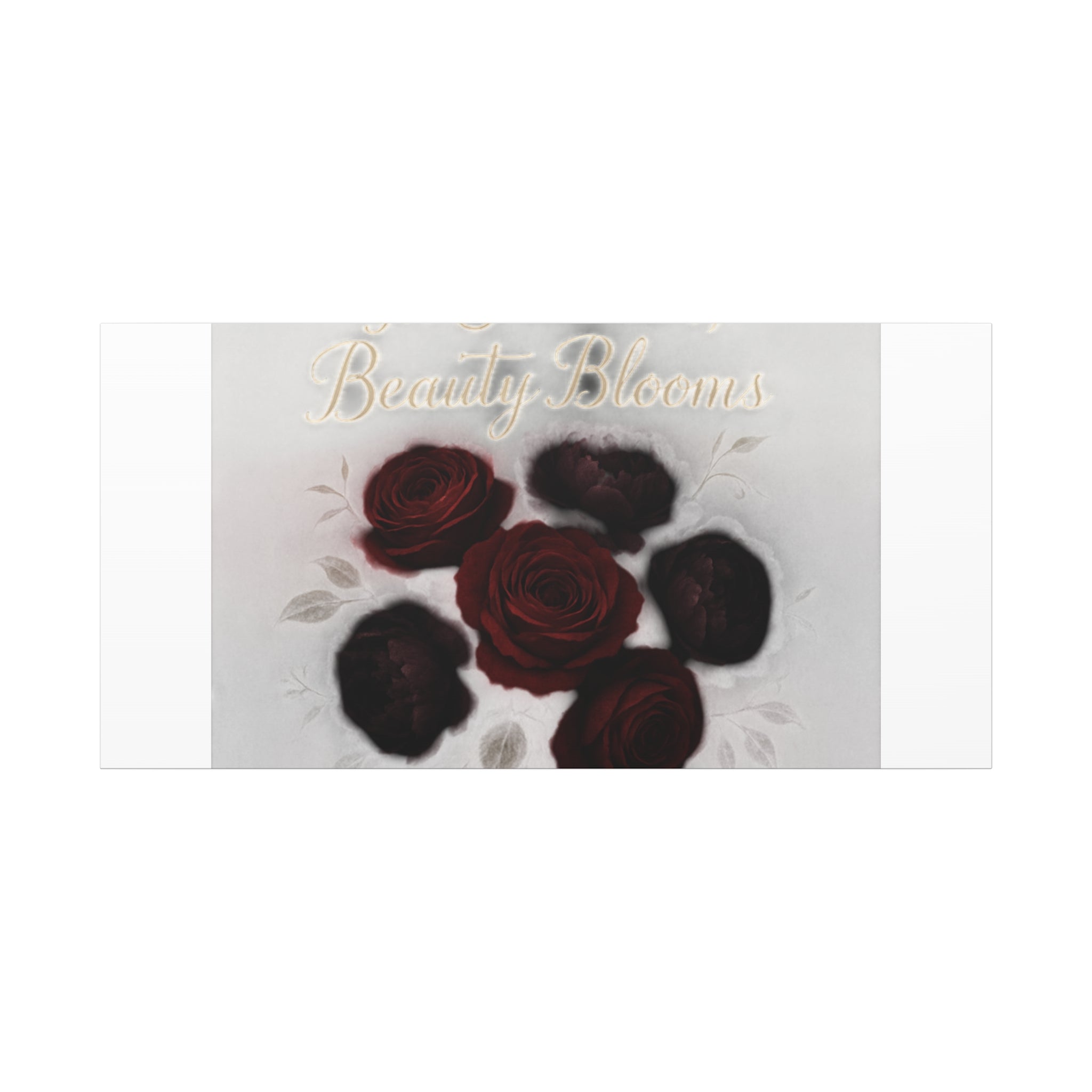 Canvas Wall Art - "In Shadows, Beauty Blooms" Dark Red Roses Stretched 1.25"