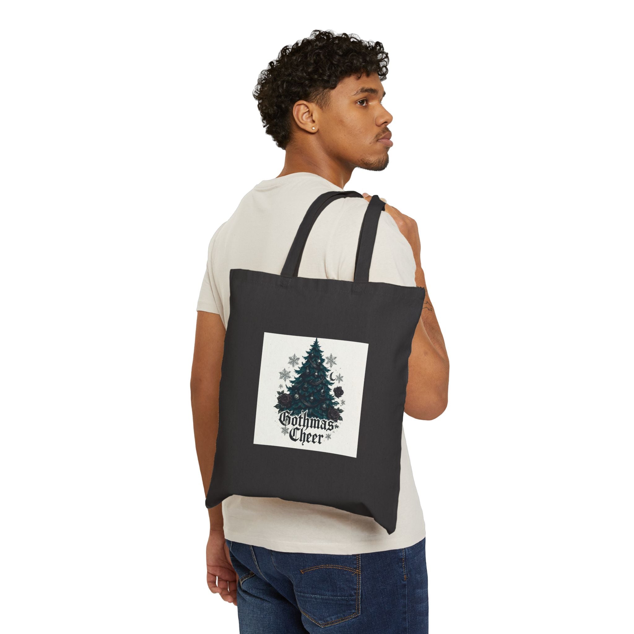 Tote Bag — Gothmas Cheer Christmas Tree Holiday Canvas Tote