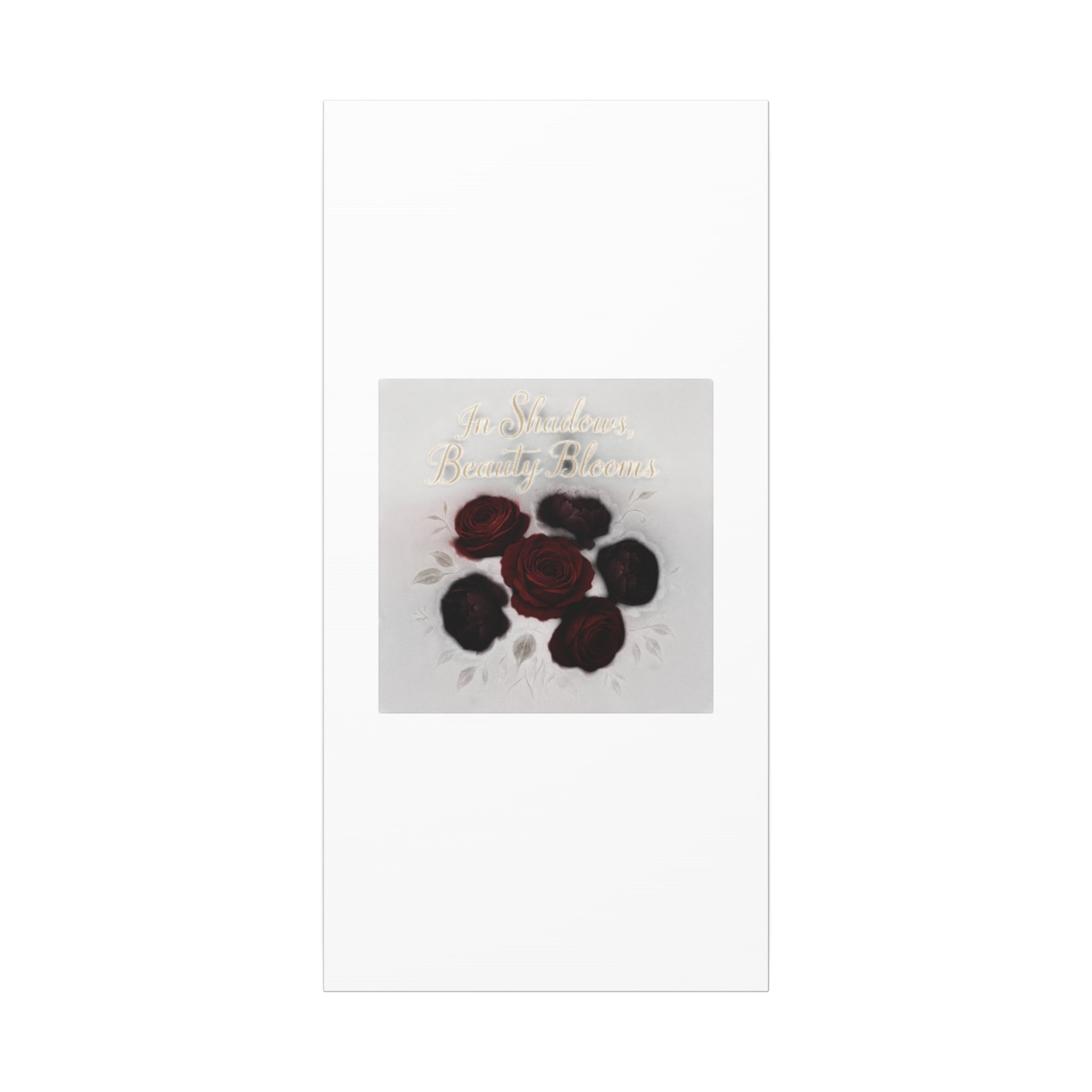 Canvas Wall Art - "In Shadows, Beauty Blooms" Dark Red Roses Stretched 1.25"