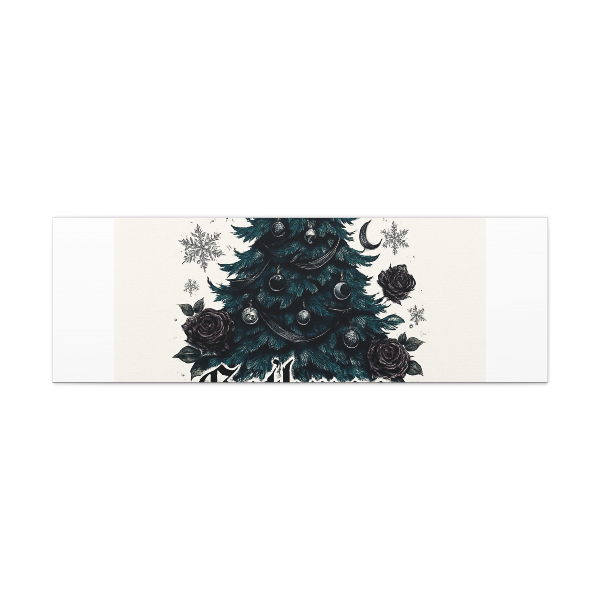 Gothmas Cheer Canvas Art — Gothic Christmas Tree Wall Decor