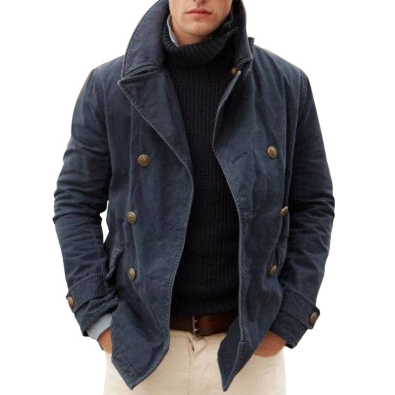 Men Casual Fashion  Lined Solid Color Jacket