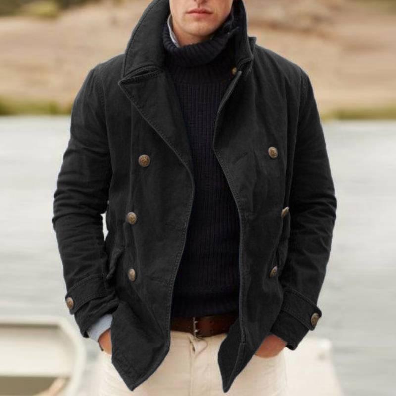 Men Casual Fashion  Lined Solid Color Jacket