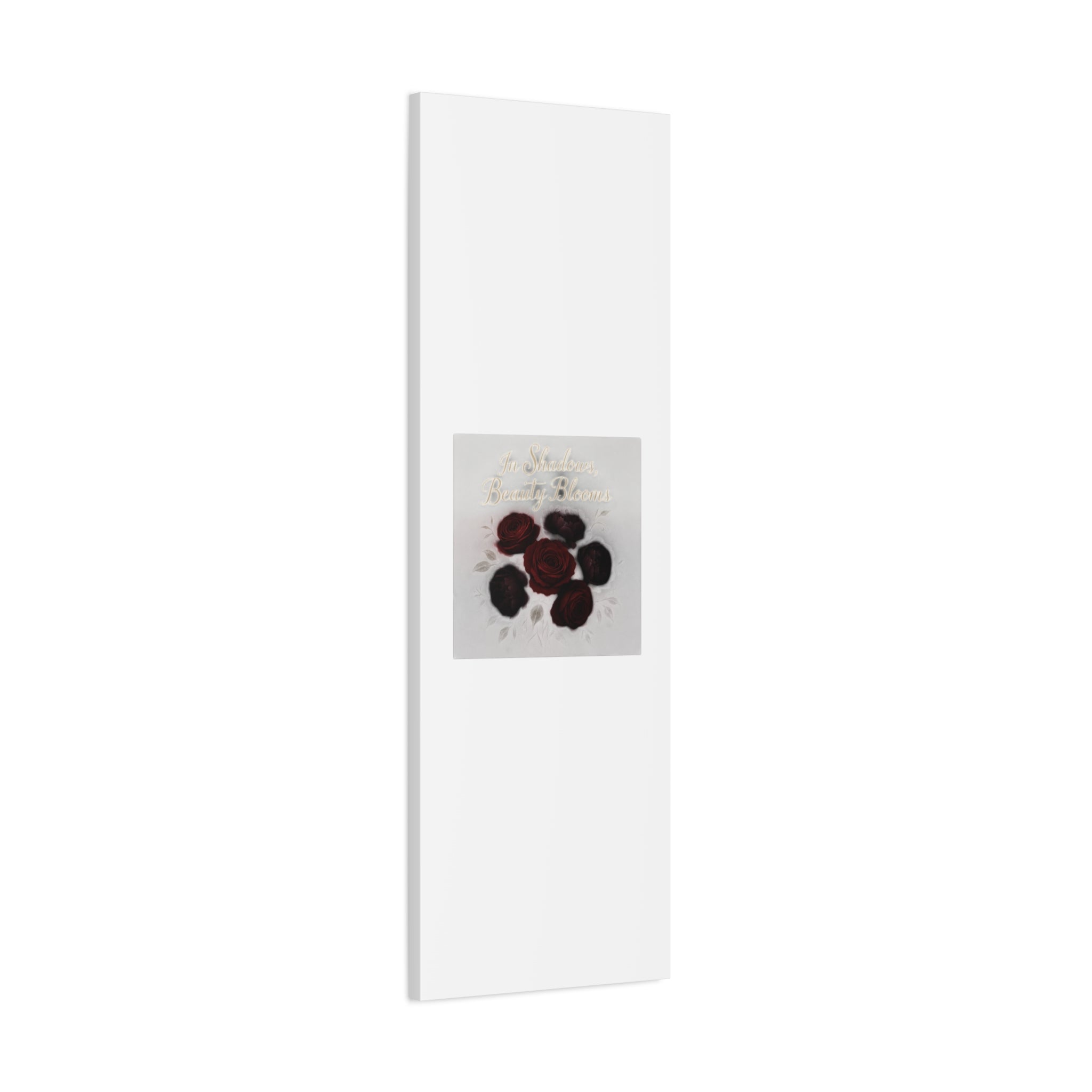 Canvas Wall Art - "In Shadows, Beauty Blooms" Dark Red Roses Stretched 1.25"