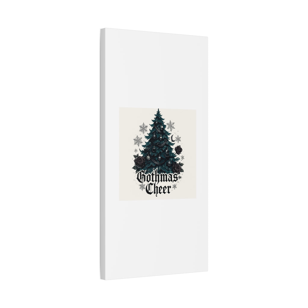 Gothmas Cheer Canvas Art — Gothic Christmas Tree Wall Decor