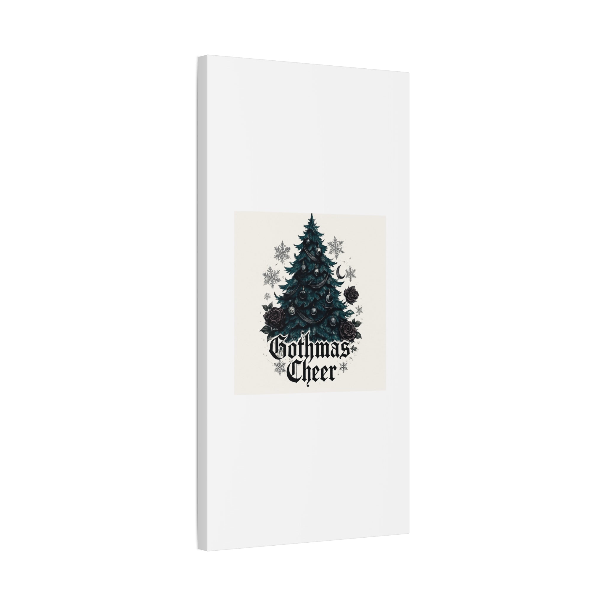 Gothmas Cheer Canvas Art — Gothic Christmas Tree Wall Decor