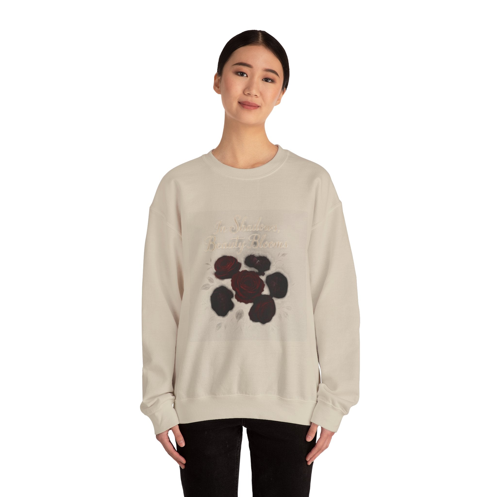 Floral Memory Crewneck Sweatshirt — Vintage Rose Petal Design