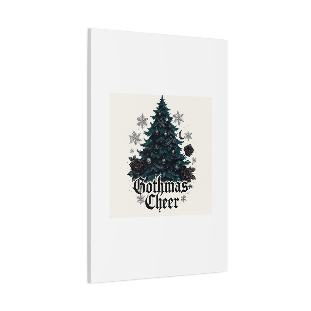 Gothmas Cheer Canvas Art — Gothic Christmas Tree Wall Decor