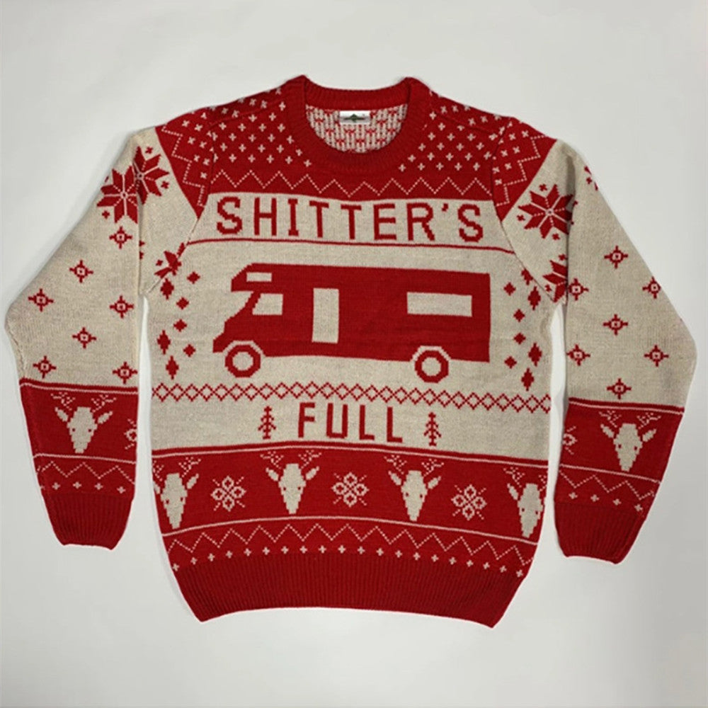 Pullover Crewneck Jacquard Christmas Sweater