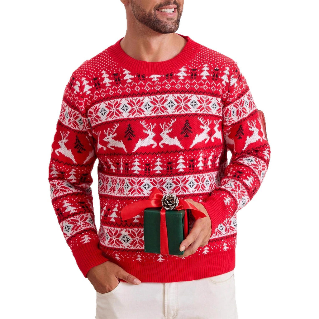 Christmas Sweater Men's Round Neck Loose Jacquard Knitwear