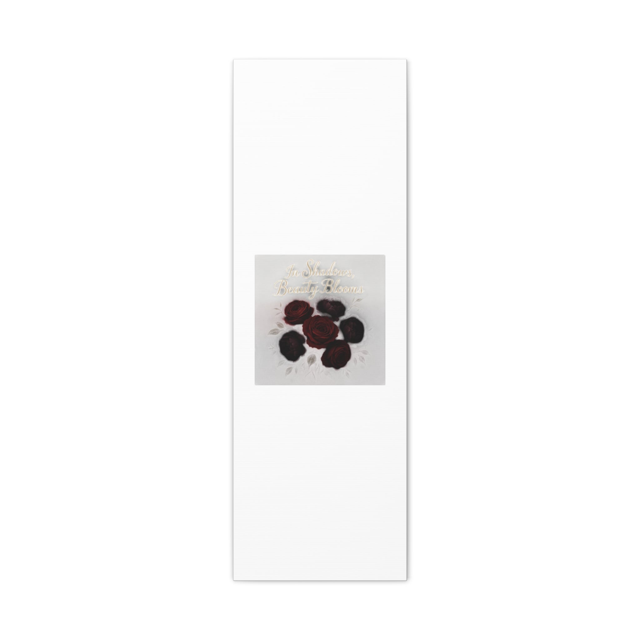 Canvas Wall Art - "In Shadows, Beauty Blooms" Dark Red Roses Stretched 1.25"