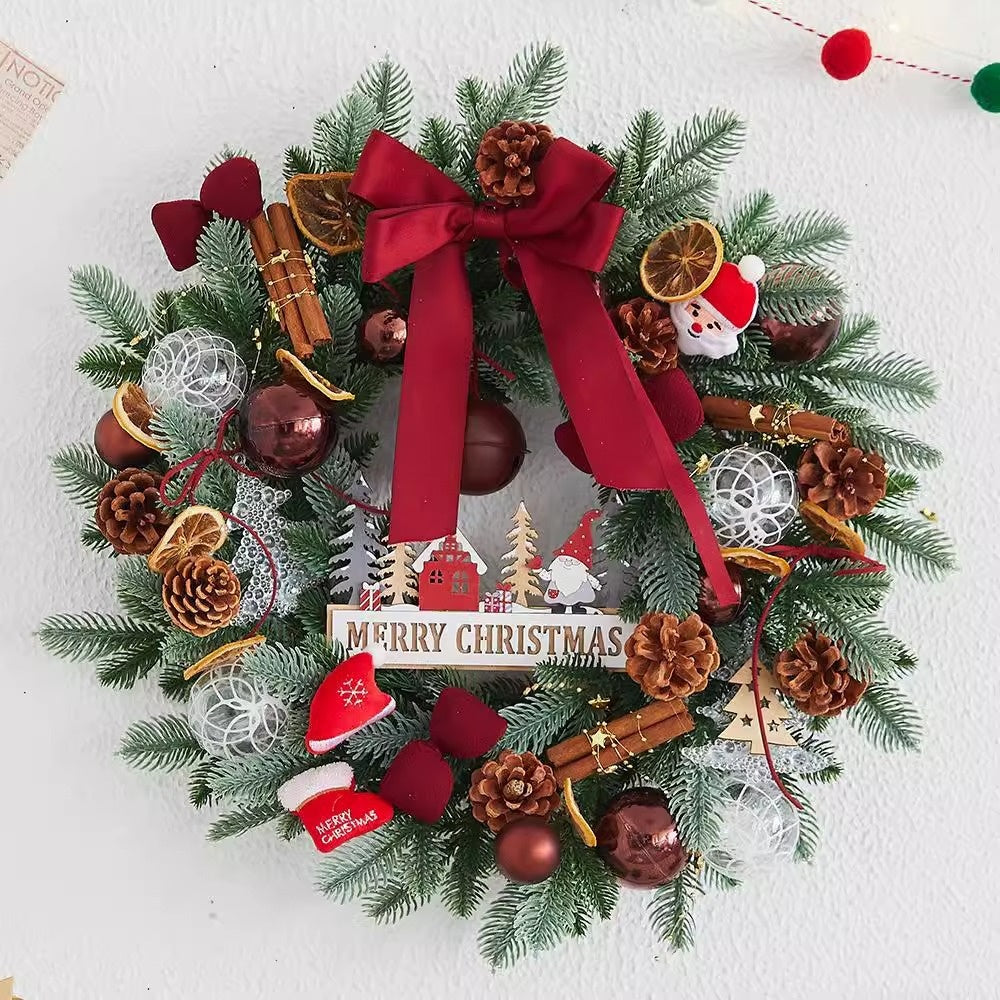 Christmas Wreath High-end Decorations Bow Pine Cone Christmas Ball