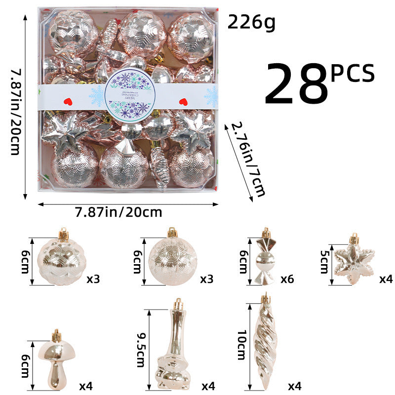 Christmas Decorations 28PCS Electroplated Plastic Balls Christmas Tree Ornaments