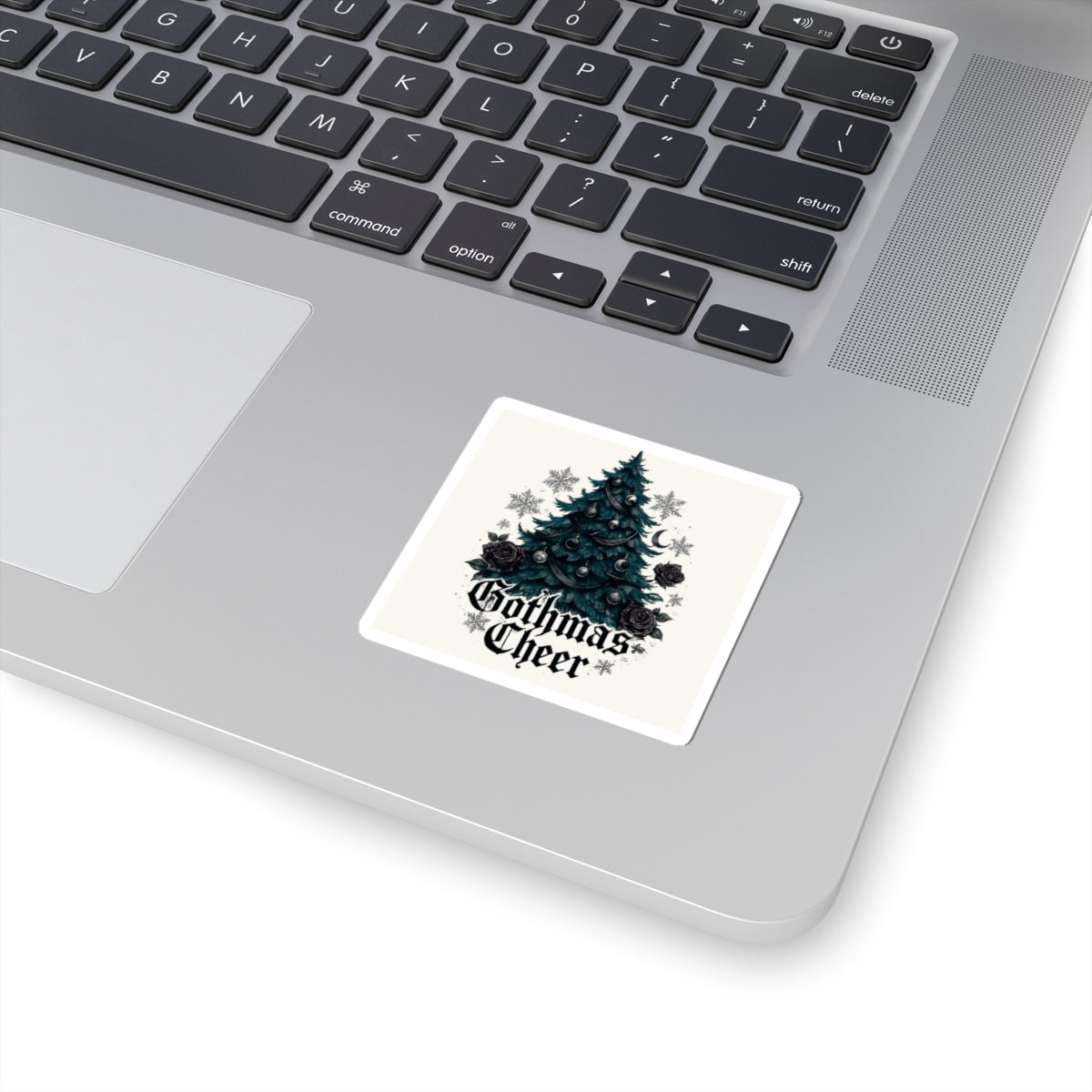 Gothmas Cheer Sticker — Gothic Christmas Tree Kiss-Cut Sticker