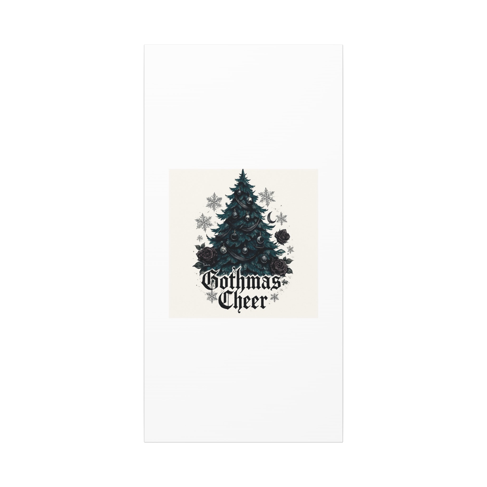 Gothmas Cheer Canvas Art — Gothic Christmas Tree Wall Decor