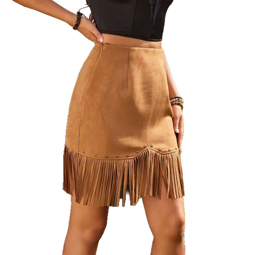 Retro Fashion Fringe Skirt Women