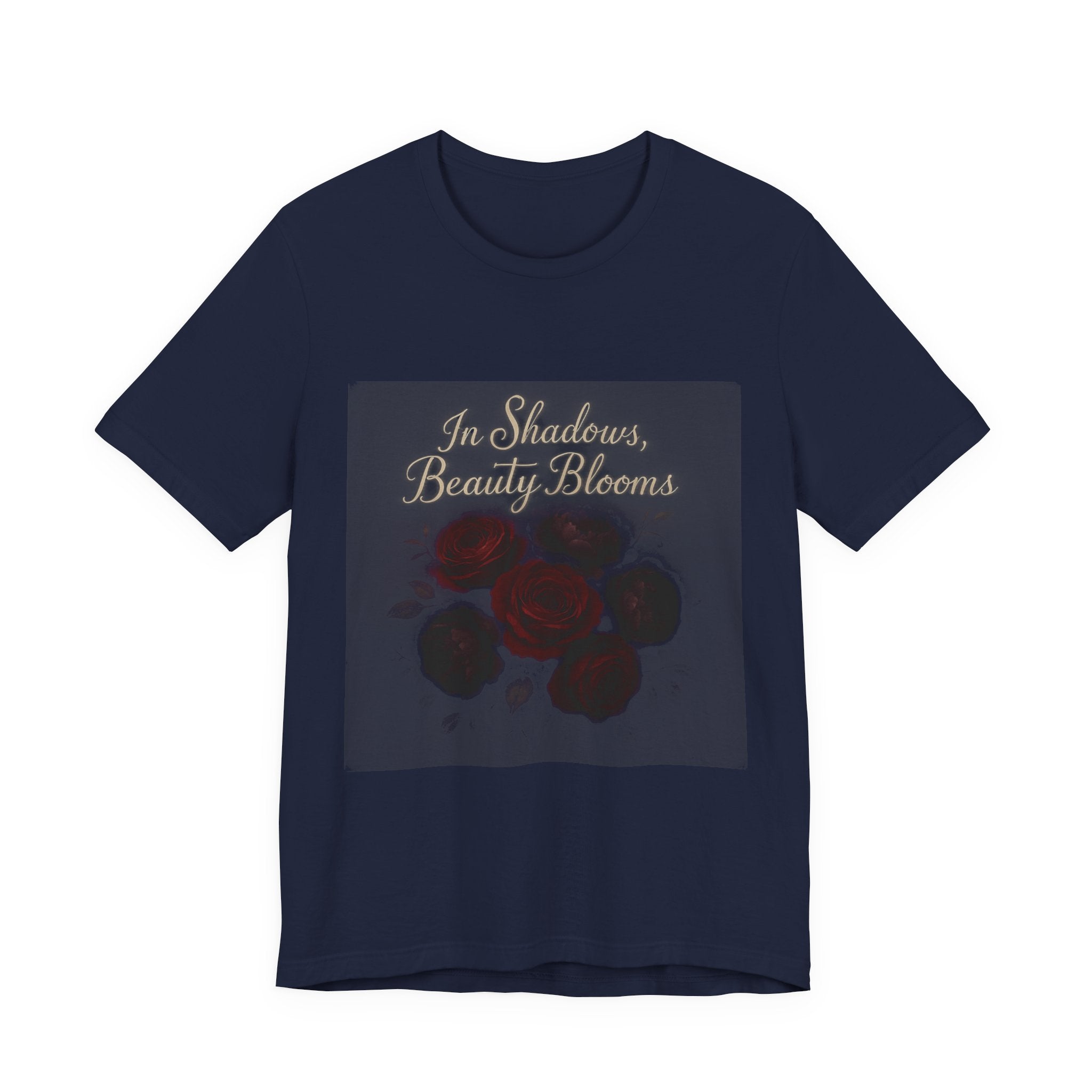 Floral Remembrance Tee — 'In Shadow, Bravery Grows' Short Sleeve Shirt