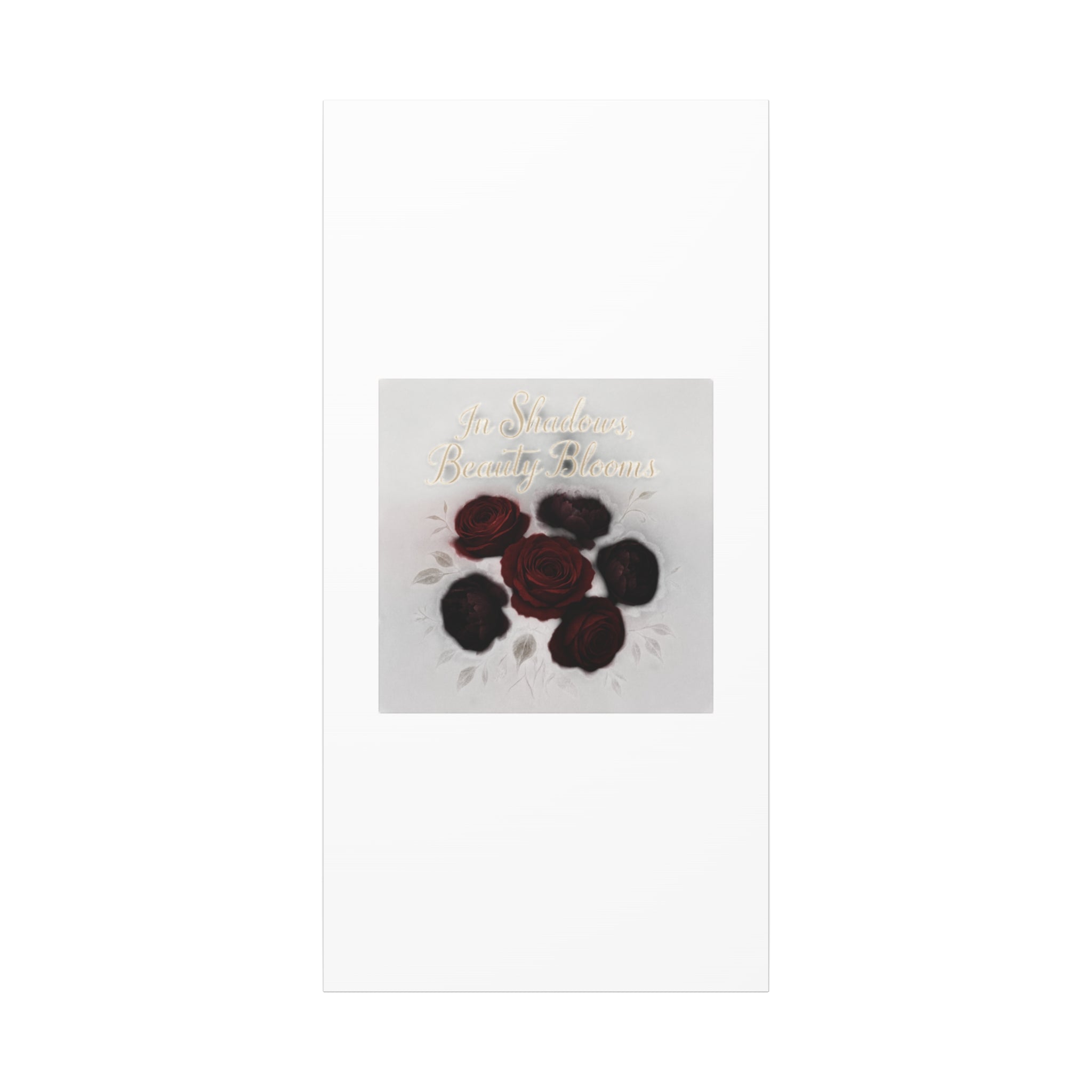Canvas Wall Art - "In Shadows, Beauty Blooms" Dark Red Roses Stretched 1.25"