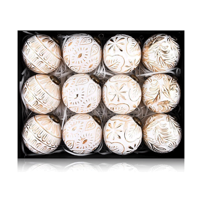 8CM12PCs Retro Christmas Ball Set Decorations