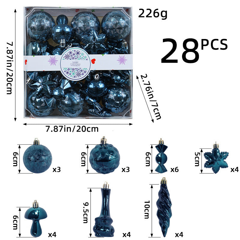 Christmas Decorations 28PCS Electroplated Plastic Balls Christmas Tree Ornaments
