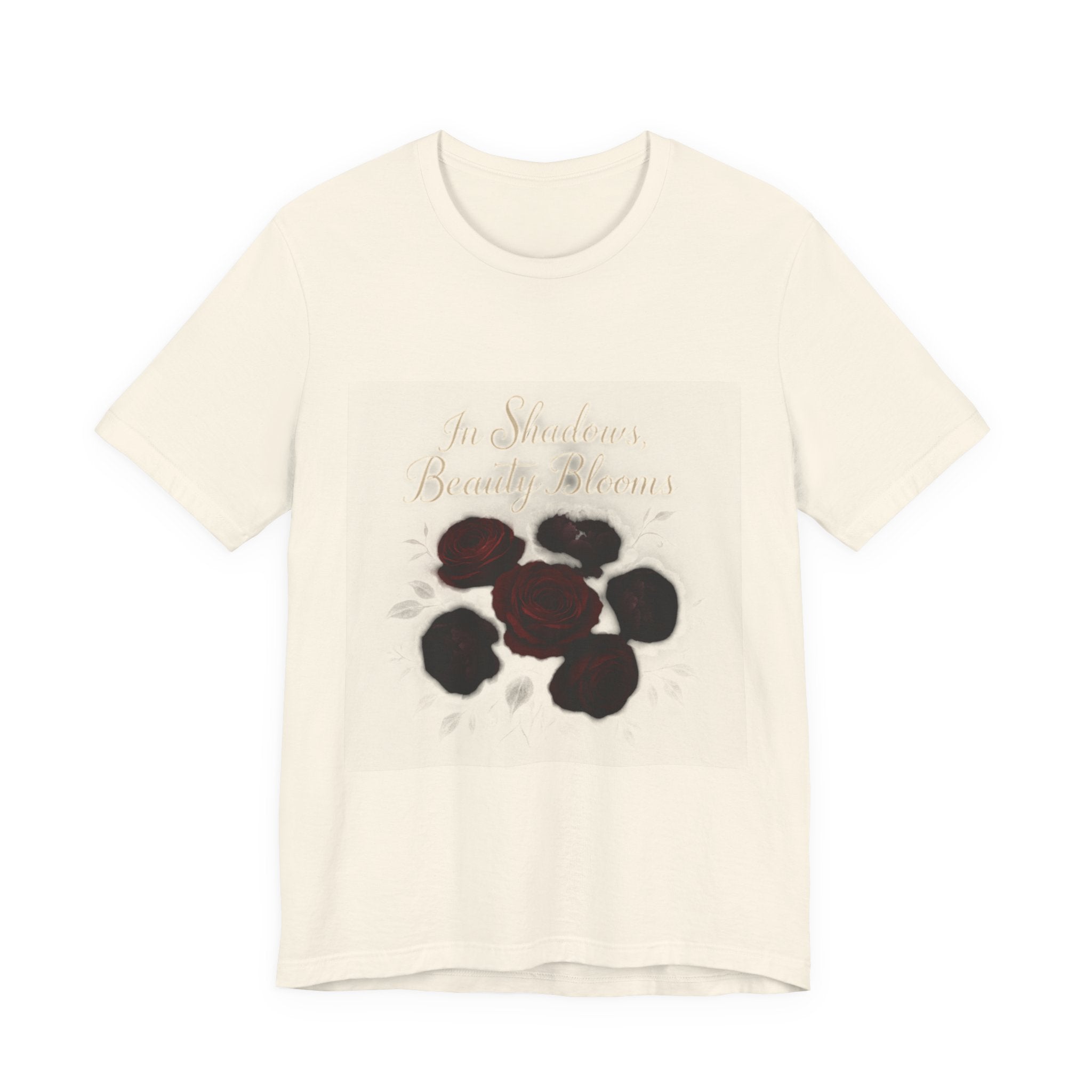 Floral Remembrance Tee — 'In Shadow, Bravery Grows' Short Sleeve Shirt