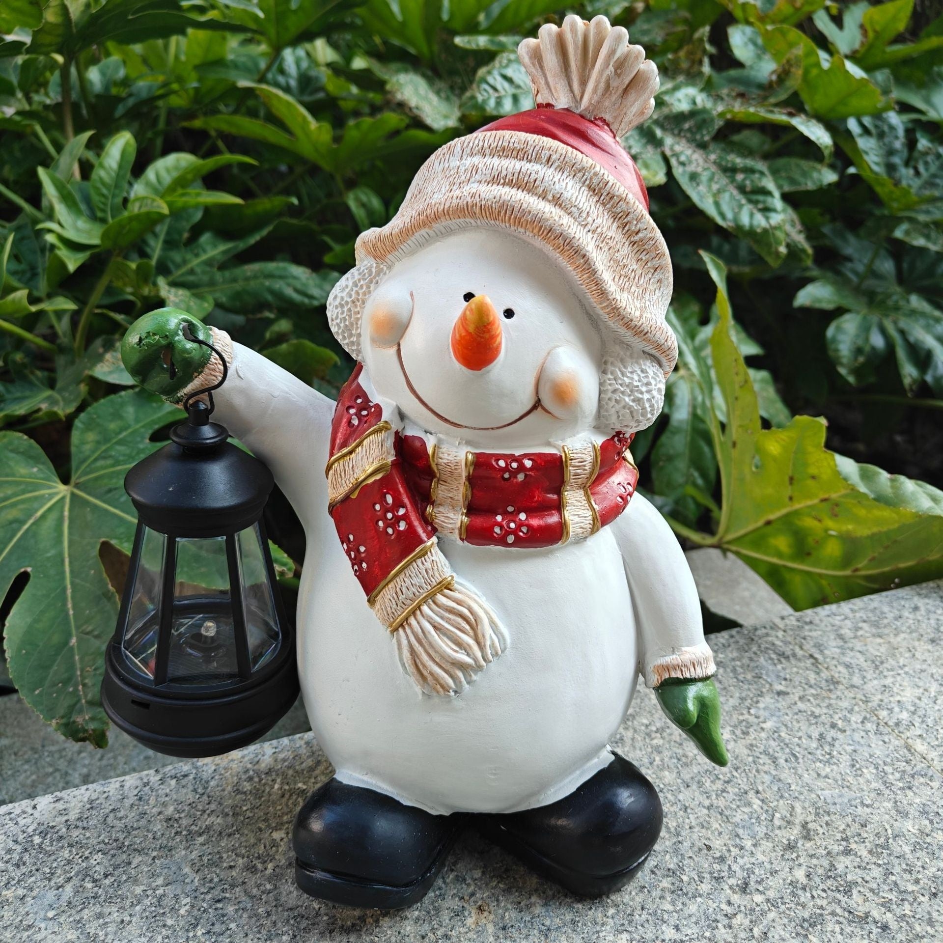Christmas Snowman Resin Decorative Landscape Lamp