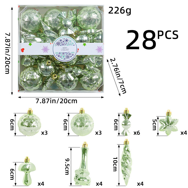 Christmas Decorations 28PCS Electroplated Plastic Balls Christmas Tree Ornaments