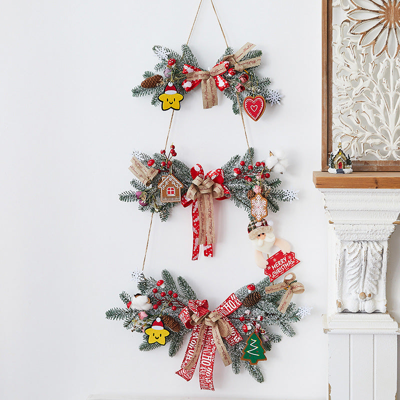 Christmas Decorations Creative Bowknot Garland Rattan