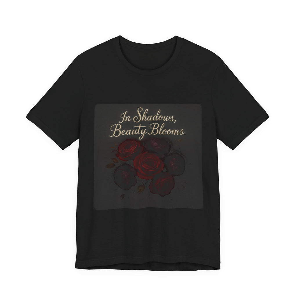 Floral Remembrance Tee — 'In Shadow, Bravery Grows' Short Sleeve Shirt