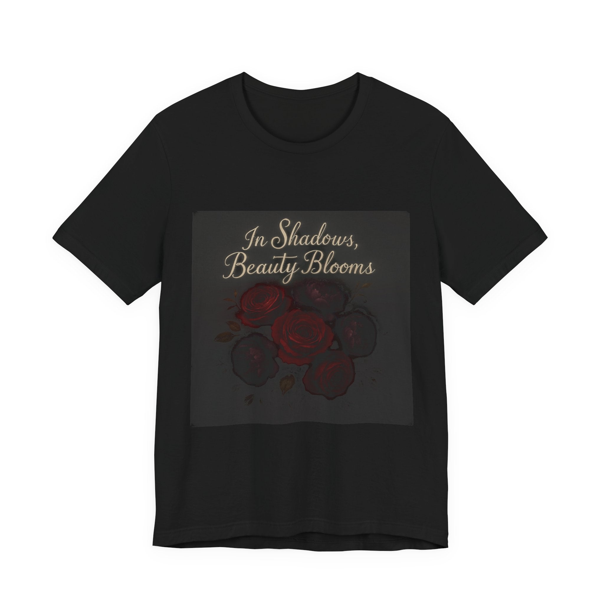 Floral Remembrance Tee — 'In Shadow, Bravery Grows' Short Sleeve Shirt