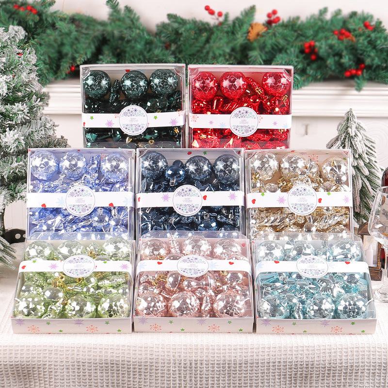 Christmas Decorations 28PCS Electroplated Plastic Balls Christmas Tree Ornaments
