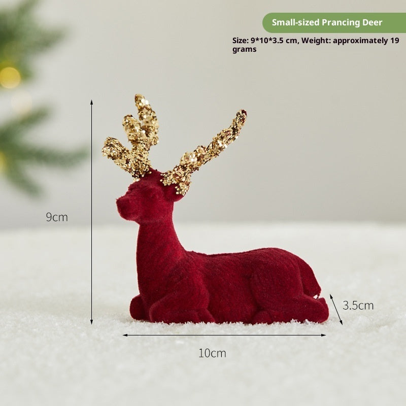 Christmas Sequined Flocking Elk Decoration