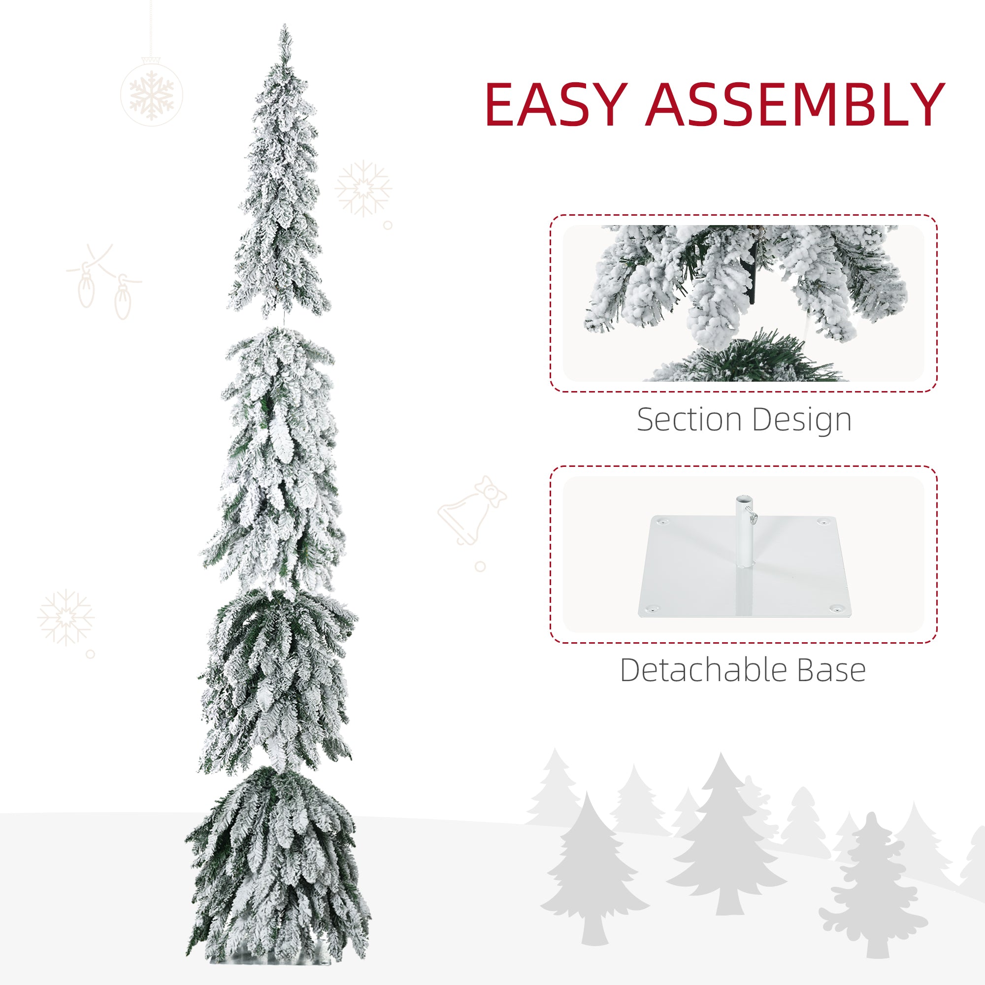 7' Artificial Slim Christmas Trees