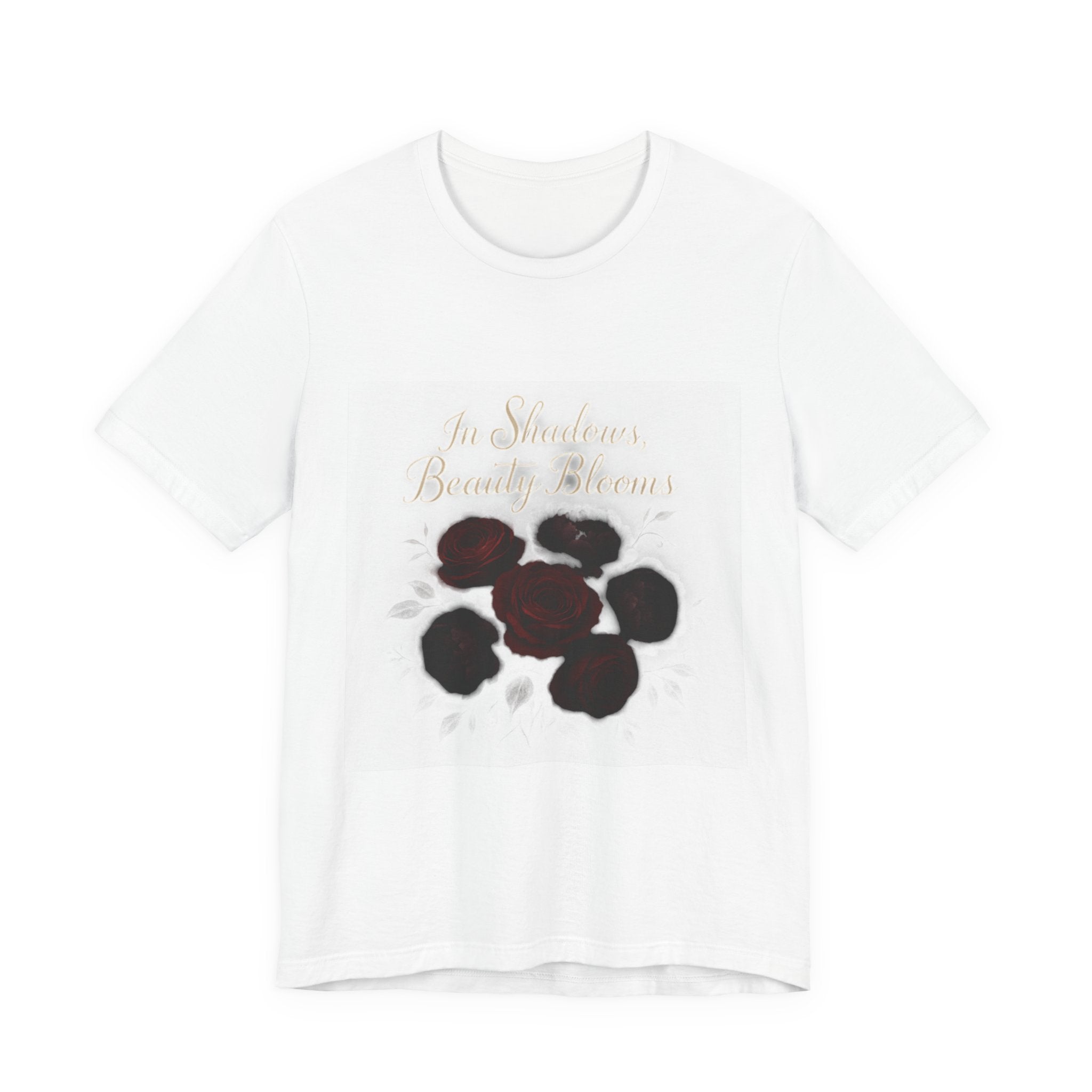 Floral Remembrance Tee — 'In Shadow, Bravery Grows' Short Sleeve Shirt