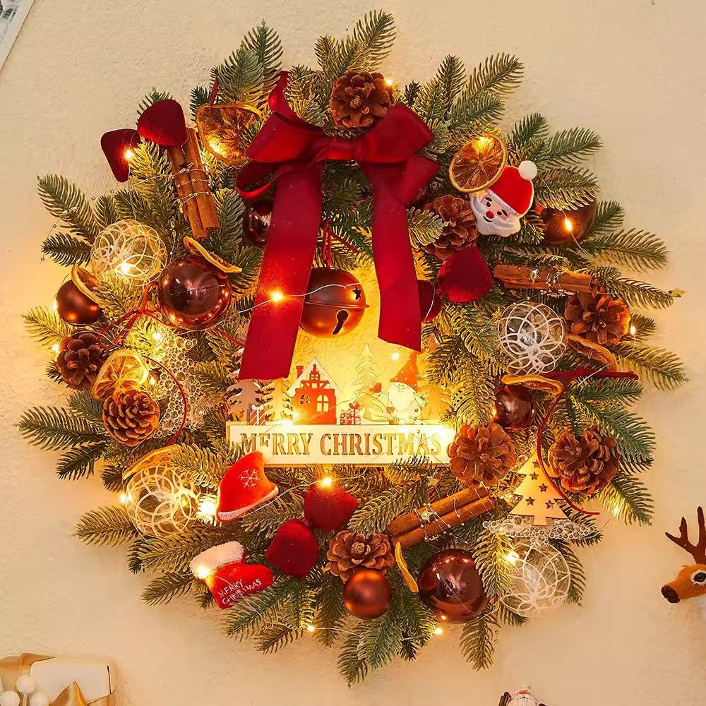 Christmas Wreath High-end Decorations Bow Pine Cone Christmas Ball