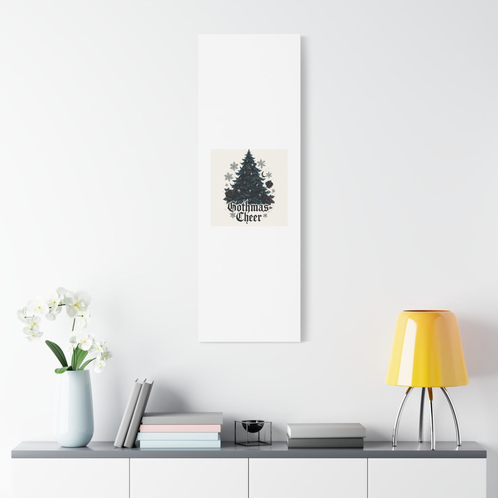 Gothmas Cheer Canvas Art — Gothic Christmas Tree Wall Decor