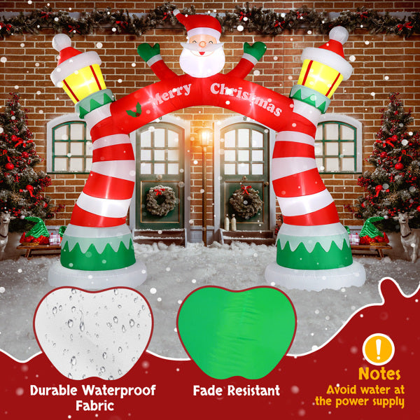 8.9ft Christmas Arch, 7 LED Lights, Drawstring Pockets, Christmas Inflatable Arch