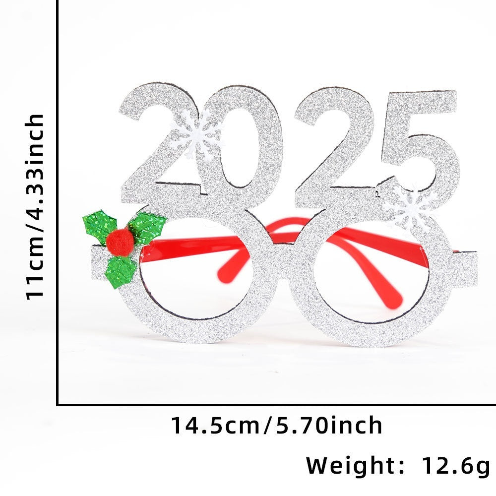 2025Golden Glasses Christmas Day Party Decoration