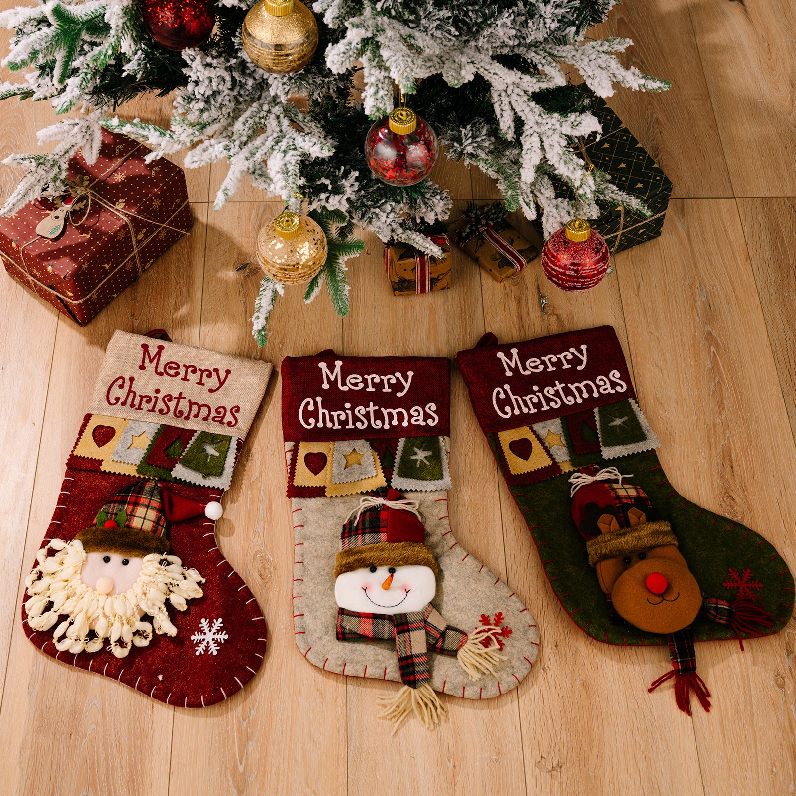 New Christmas Decorative Supplies High-end Cartoon Christmas Decorative Socks Pendant