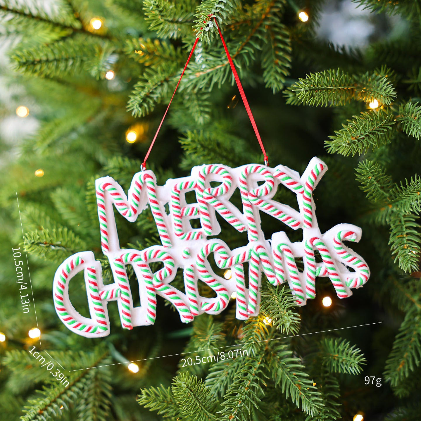 Merry Christmas Letter Plate Polymer Clay Christmas Tree Ornaments